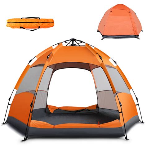 The Coleman 4-Person Double Hub Instant Cabin Tent makes camping easy so you can enjoy every moment of your outdoor adventure. In about a minute you can have the tent set up or taken down. The spacious tent fits a queen-sized airbed. Two inner storage pockets provide a place to put your necessities. 